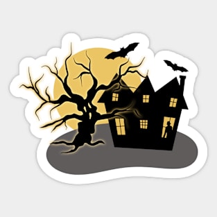 Halloween Haunted Spooky House Sticker